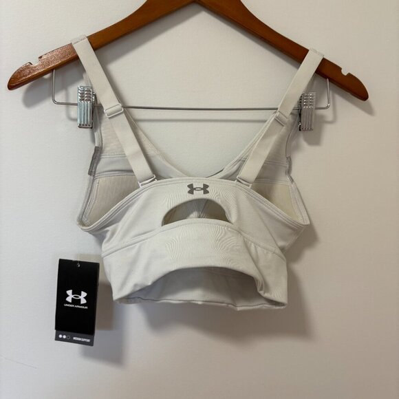 Underarmour Sports Bra Off white / Grey Medium Support Padded NWT Size XS - Picture 6 of 10